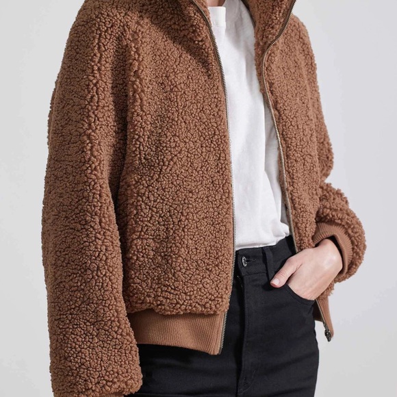 Apiece Apart Amager Sherpa Bomber Jacket, Size Medium - Picture 8 of 8